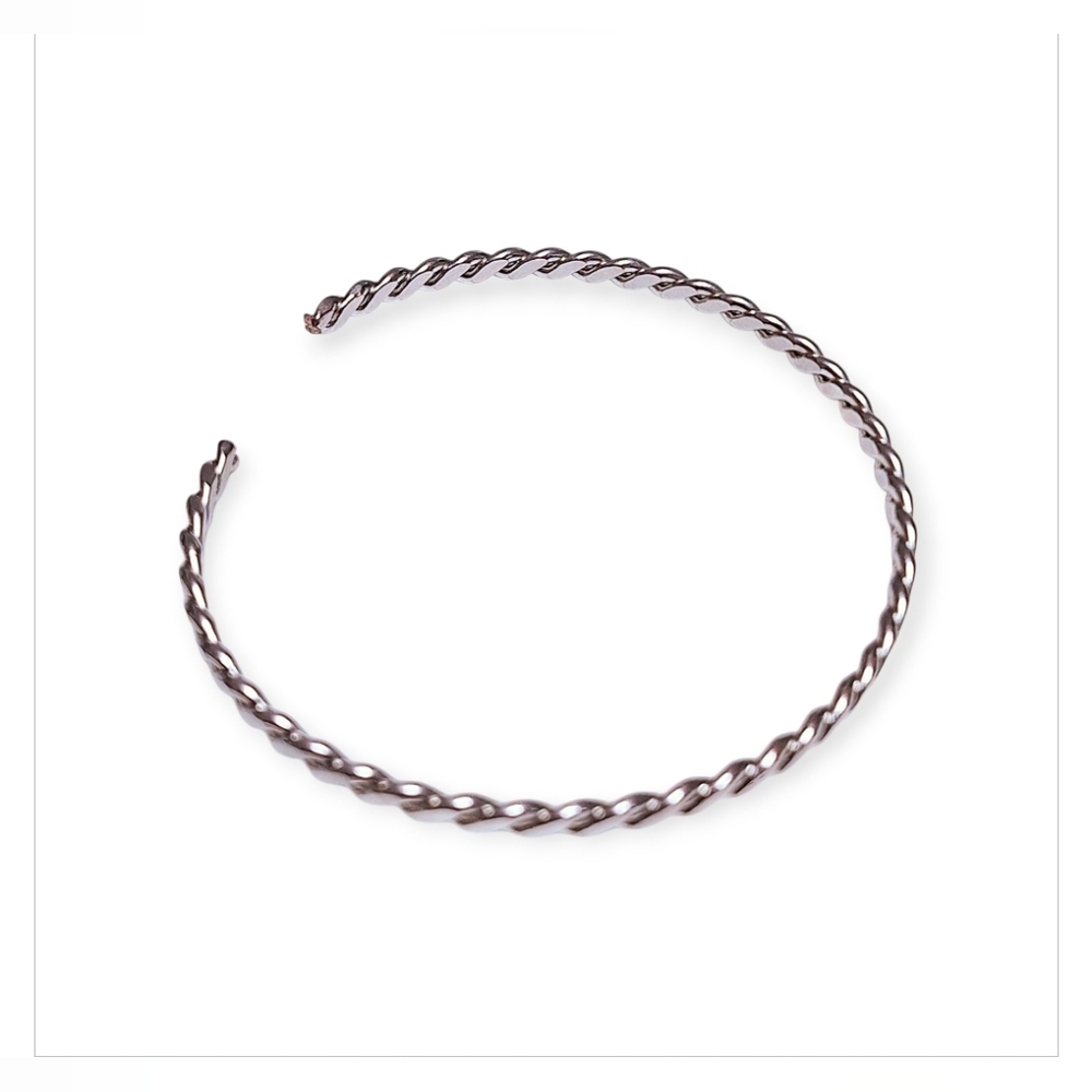 Silver Twisted Open Cuff Bracelet - image 1